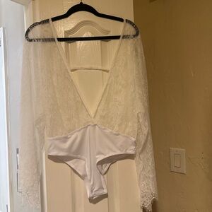 Elegant White Lace Bodysuit